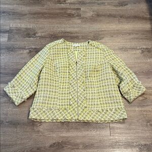Coldwater Creek Green Tweed Blazer Jacket Size 20-22